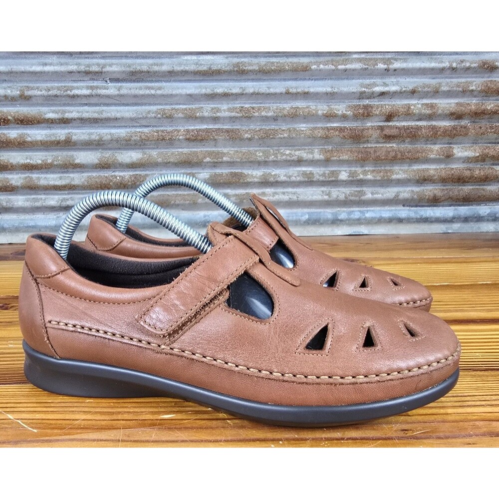 SAS Roamer Comfort Loafer Womens Size 10 Chestnut Leather Orthopedic Shoes MINTY
